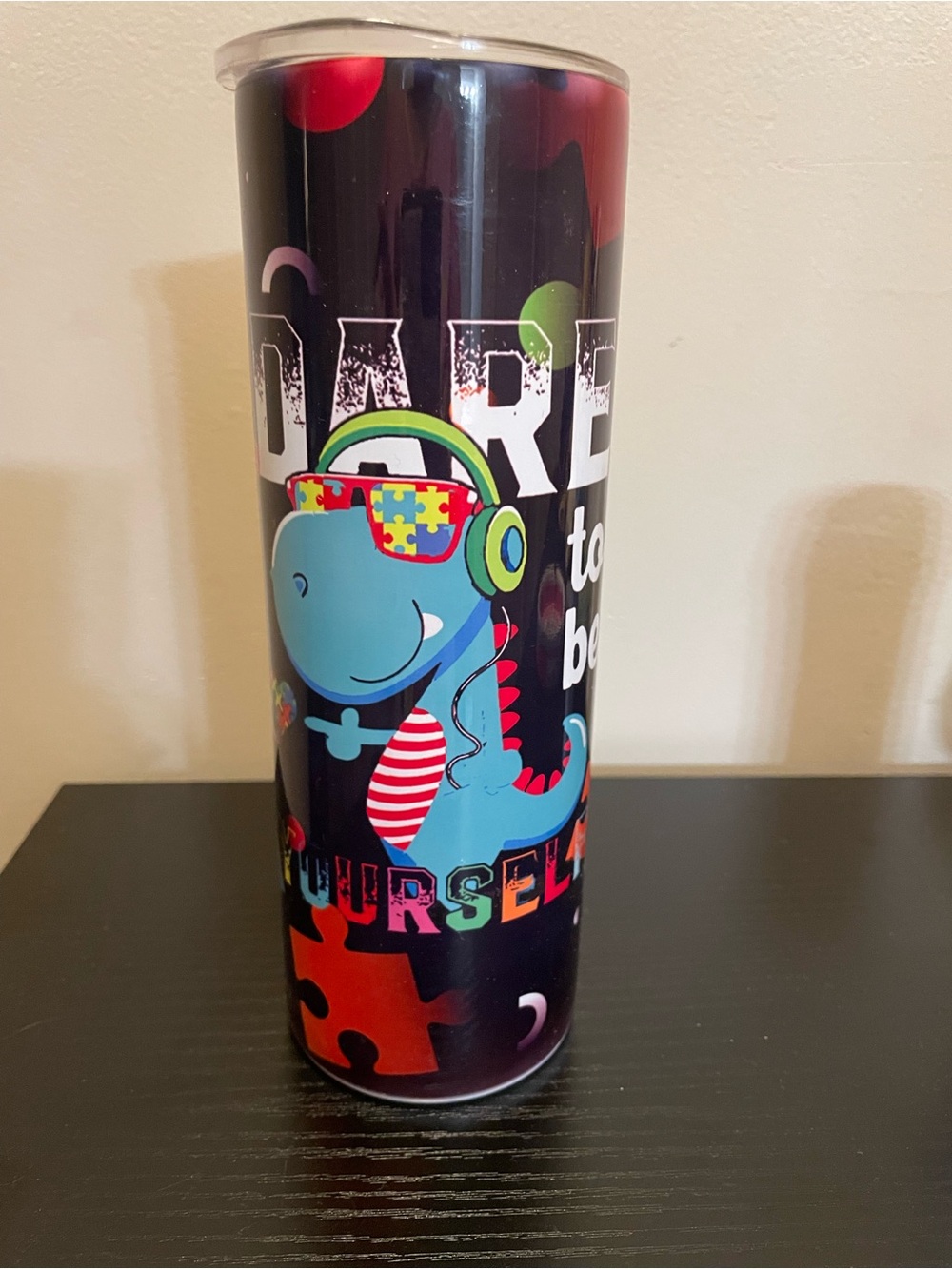 Blue Dinosaur Puzzle-Print Kids Tumbler - Kids Toys